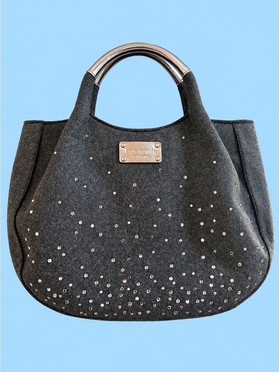 kate spade Handbags - kate spade Charcoal Felt Tote with Stud Accents and polka dot lining